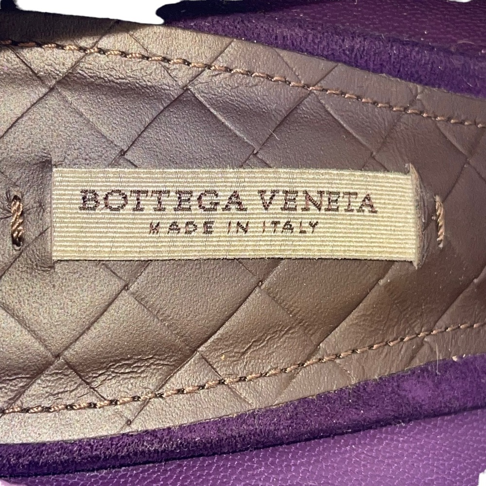 Bottega Veneta Sandal Pelle S. Cuoio Luxe Kid Suede in Plum Sz. 36 - Picture 9 of 10